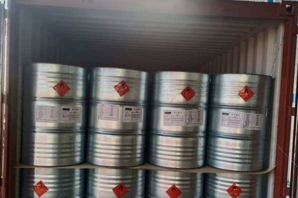 Container Filled with Drums of n-Heptane