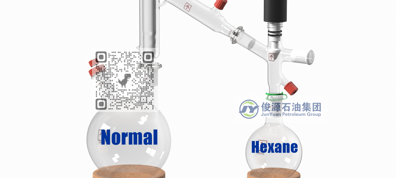 Laboratory n-hexane in reagent bottle