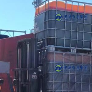 Loading sulfiding agent (DTBPS) IBC totes onto truck for export shipment