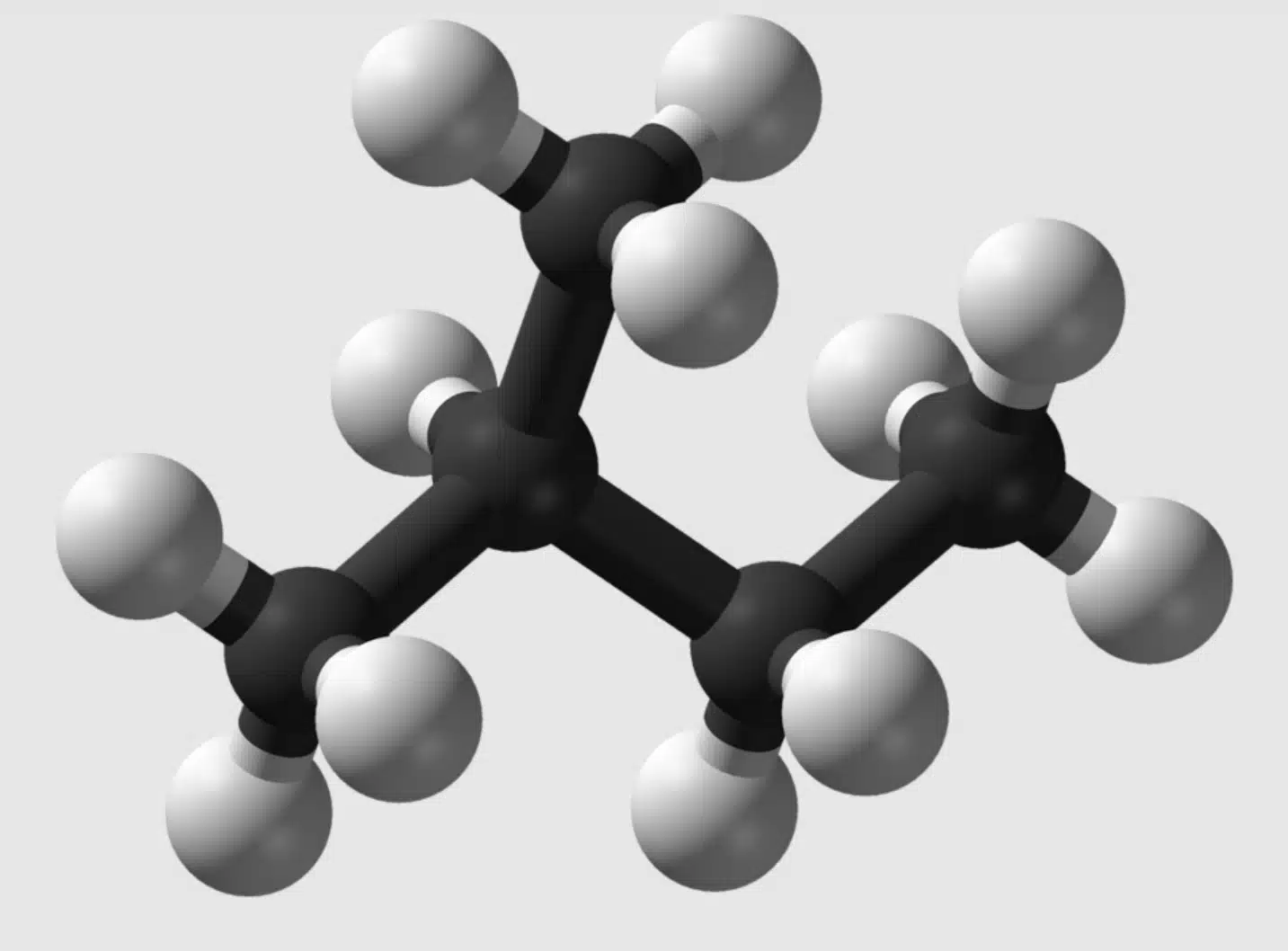 Ball and stick model of isopentane