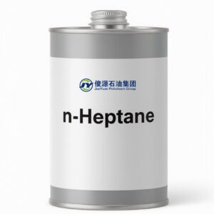1L metal can of n-Heptane with white label and silver cap on white background