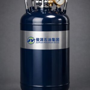 High‑purity Isobutane R‑600a refrigerant cylinder with chrome valve and brass gauge in studio lighting