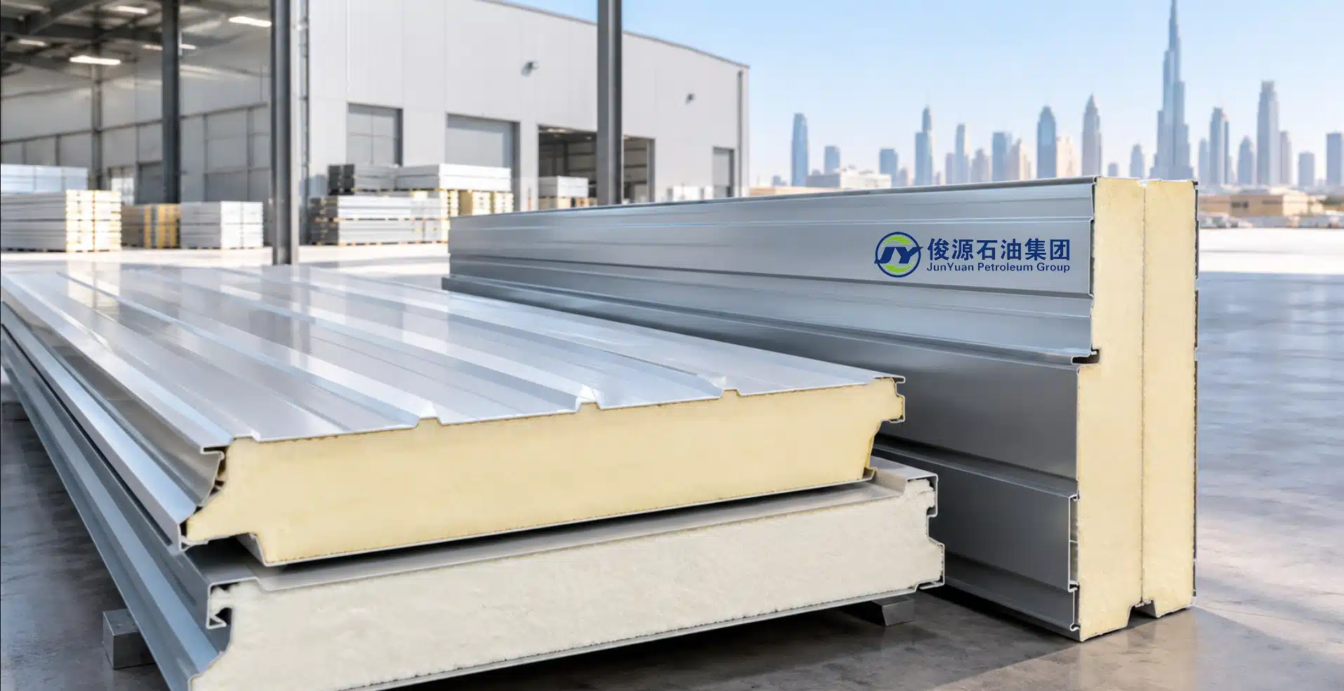 PU and PIR insulated sandwich panels with metal facings and rigid foam core